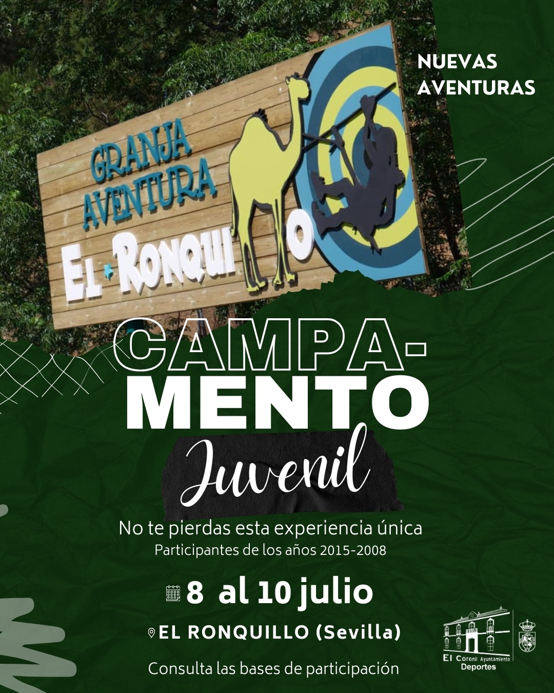 CAMPAMENTO JUVENIL (GRANJA AVENTURA EL RONQUILLO) - Inscríbete