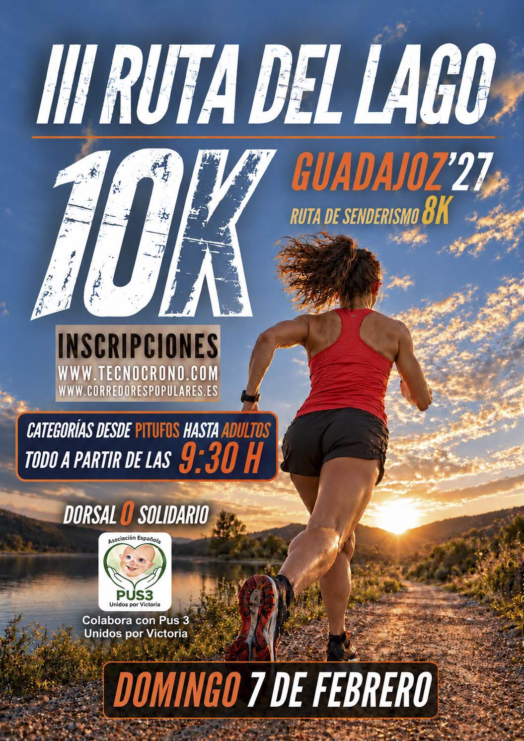 III CARRERA RUTA DEL LAGO 10K GUADAJOZ 2027 - Inscríbete