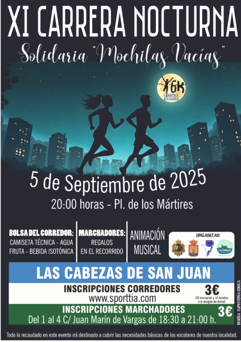 XI CARRERA NOCTURNA MOCHILAS VACÍAS - Inscríbete XI CARRERA NOCTURNA MOCHILAS VACÍAS - Inscríbete